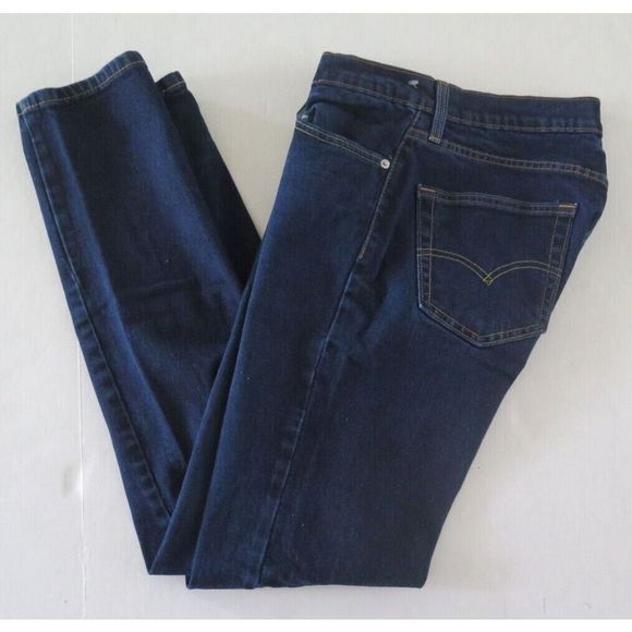 Levi's 511 Men's Sz 32x34 Dark Blue Pre Worn Straight Fit Distressed Jeans - Picture 2 of 7